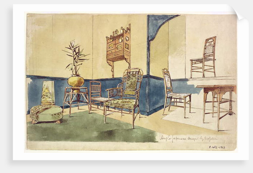 Anglo Japanese style furniture designs by Edward William Godwin c.1860 by English School