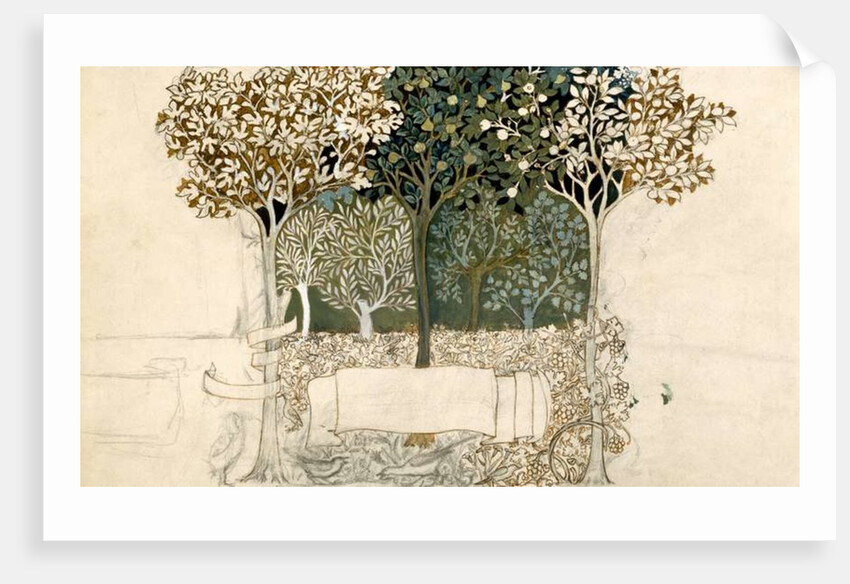 Trees in an orchard, tapestry design for Morris and Co. by John Henry Dearle