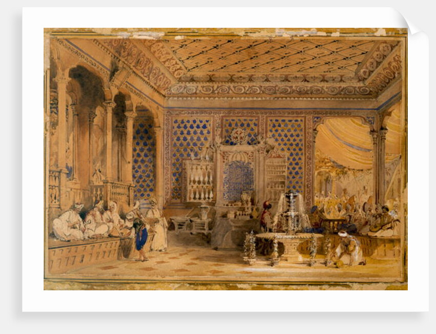 Interior of a Turkish Caffinet, Constantinople, 1838 by Thomas Allom