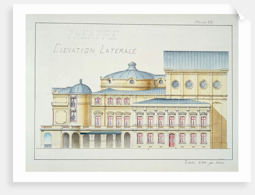 Lateral Elevation of a Theatre by H. Monnot
