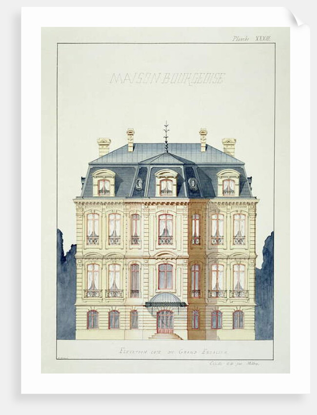 Front elevation of a house for the Bourgeoisie by H. Monnot