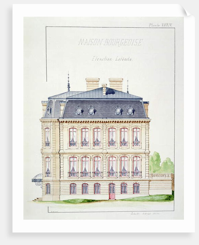 Side elevation of a house for the Bourgeoisie by H. Monnot