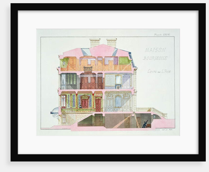 Cross section of house for the Bourgeoisie by H. Monnot