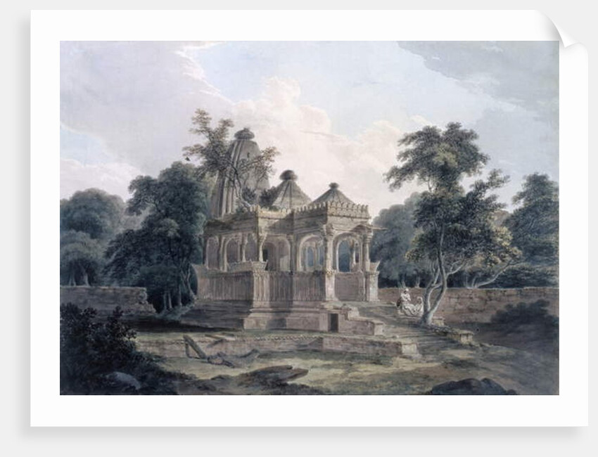 Hindu Temple in the Fort of the Rohtas, Bihar, India by Thomas & William Daniell