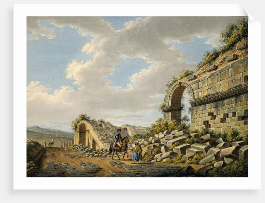 Exterior of the ruined Roman theatre at Ephesus, 1790s by Gaetano Mercati