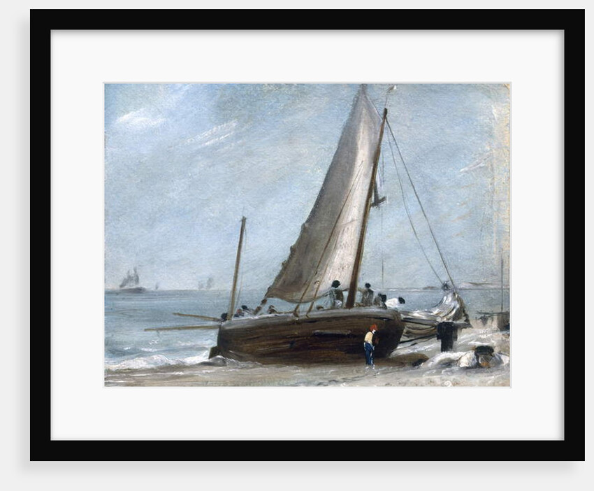 Brighton Beach with Fishing Boats and Crew by John Constable