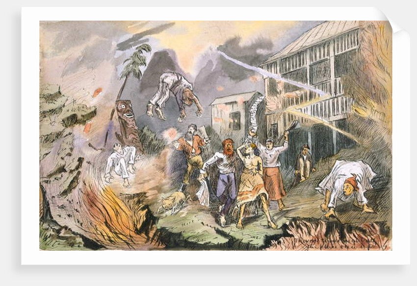 The very same night the whole place blew up, c.1880 by English School