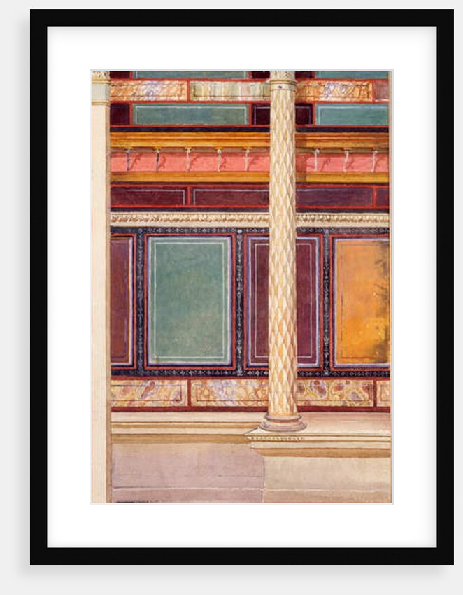 Architectural style fresco in the cubiculum, House of the Silver Wedding, Pompeii, 1897 by Luigi Bazzani