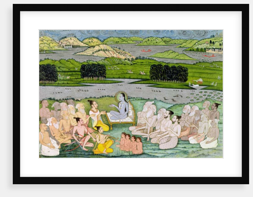 Shri Sukdevji preaching to a concourse of Sadhus, Rajasthan, c.1757 by Indian School