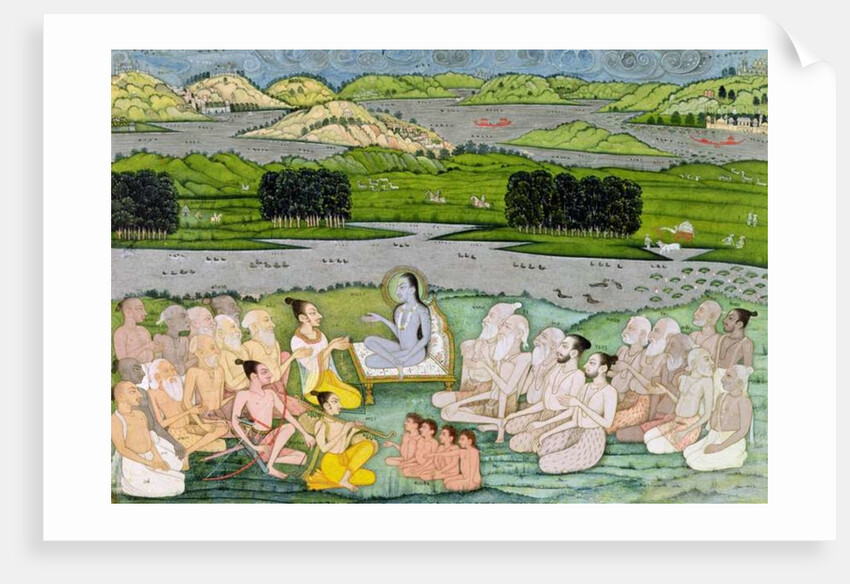 Shri Sukdevji preaching to a concourse of Sadhus, Rajasthan, c.1757 by Indian School