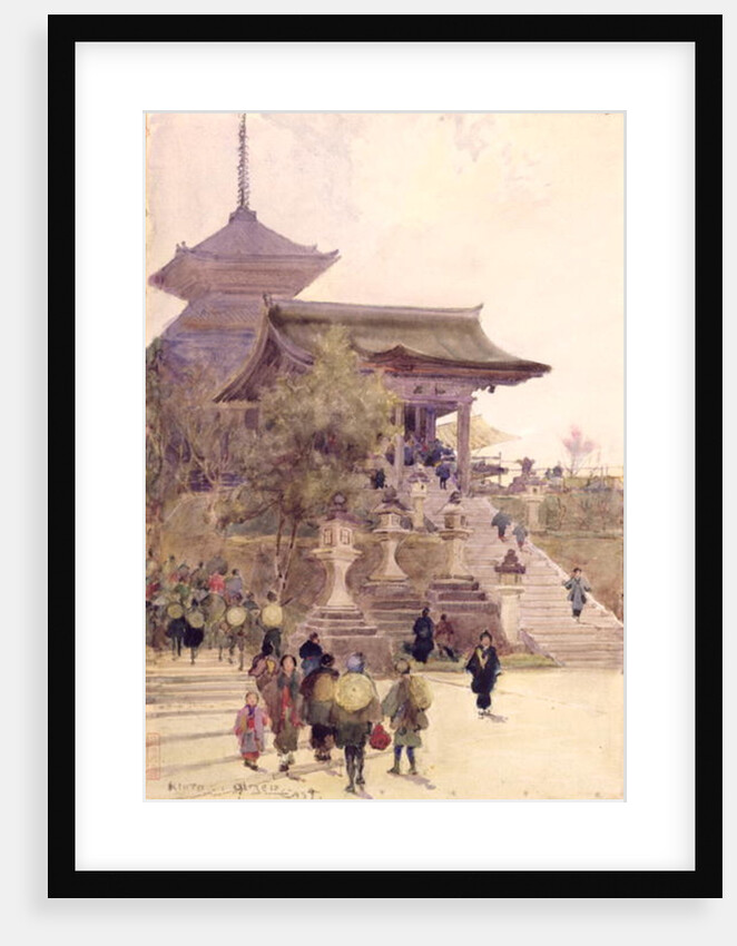 The Entrance to the Temple of Kiyomizu-Dera, Kyoto, with Pilgrims ascending by Alfred East