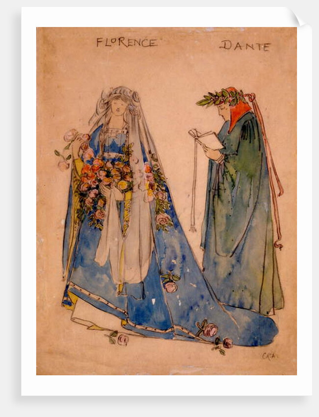 Florence and Dante, 1890s by English School