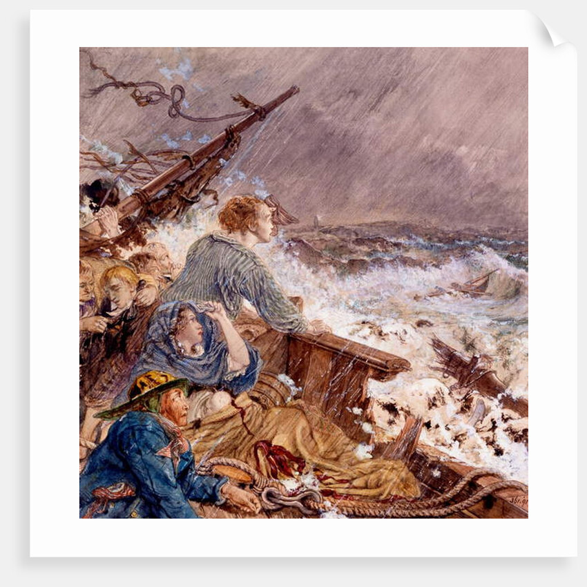 Grace Darling and her father saving the Shipwrecked Crew, Sept 7, 1838 by William Bell Scott