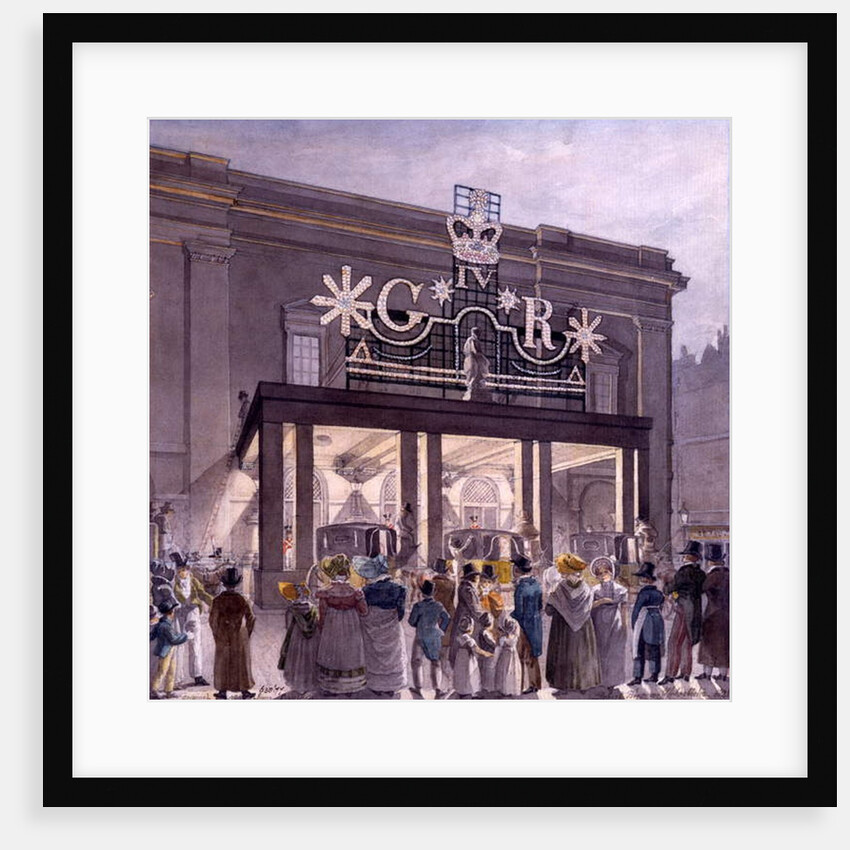 Outside the Theatre Royal, Drury Lane, 1821 by Robert Blemell Schnebbelie