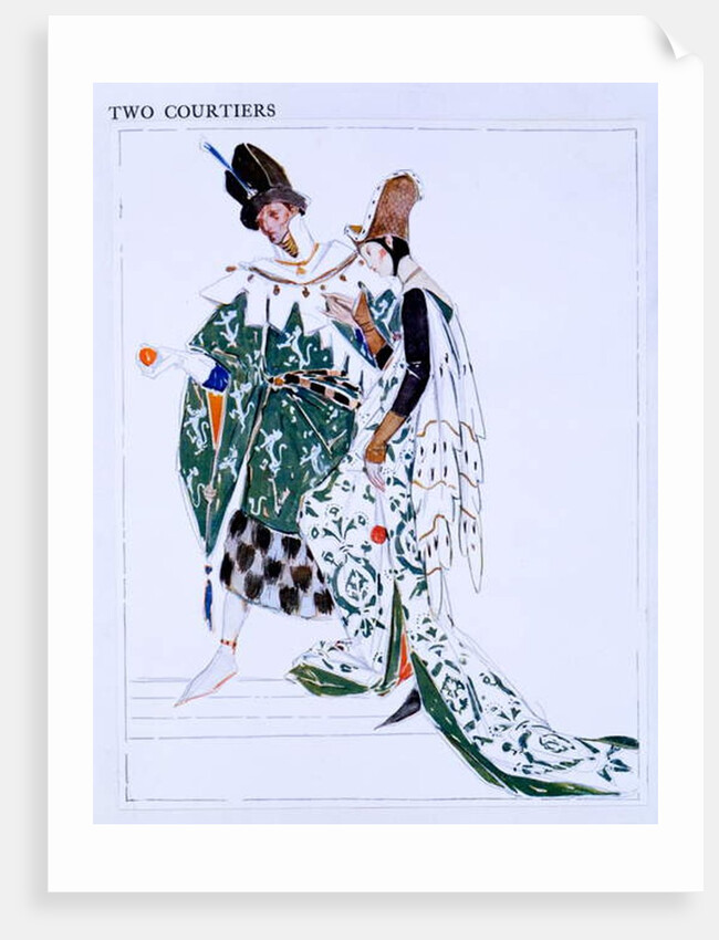 Costume Designs for Two Courtiers, characters from 'St Joan' by George Bernard Shaw, c.1924 by Charles Ricketts