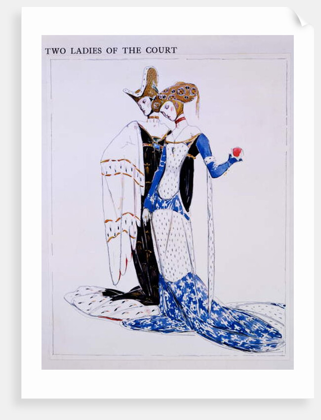 Costume Designs for Two Ladies of the Court, characters from 'St Joan' by George Bernard Shaw, c.1924 by Charles Ricketts