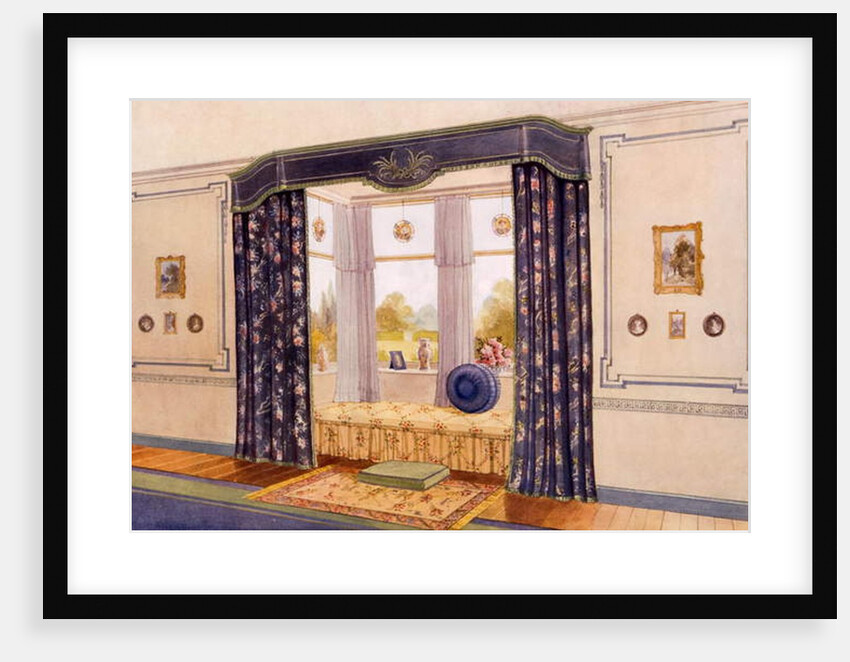 Window seat encased by luxurious draperies, early C20th by Richard Goulburn Lovell