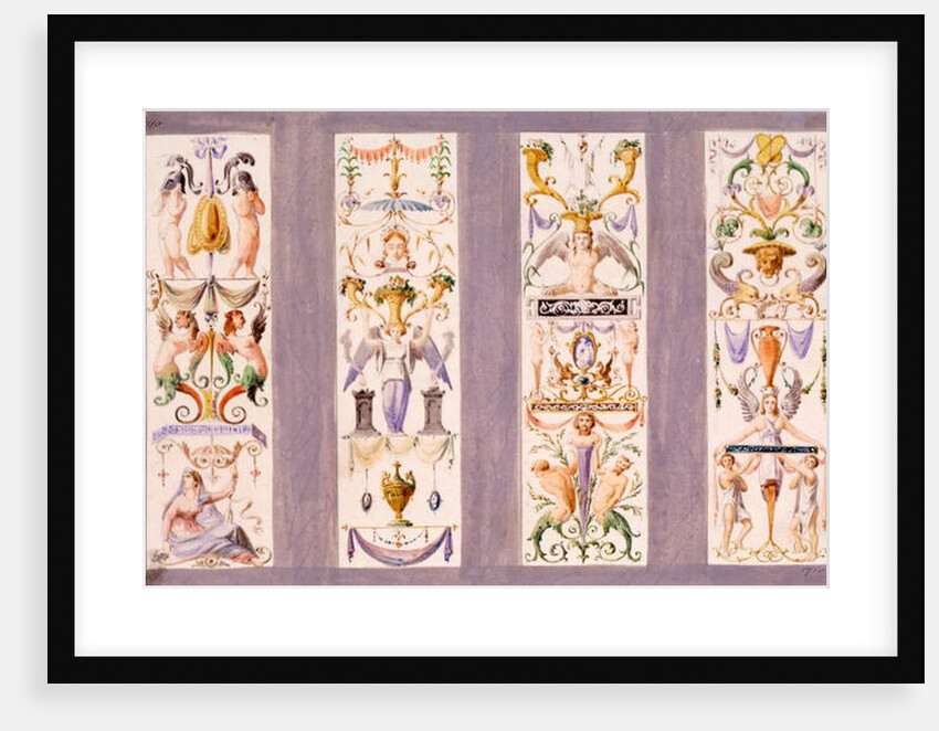 Four arabesque panels from the Scala del Palazzo Ducale, Venice by Ludwig Gruner