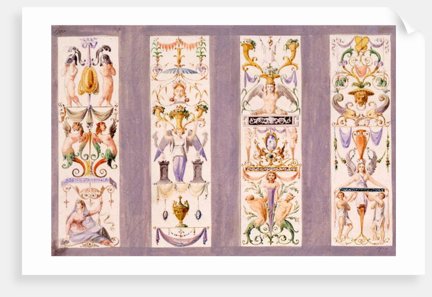 Four arabesque panels from the Scala del Palazzo Ducale, Venice by Ludwig Gruner