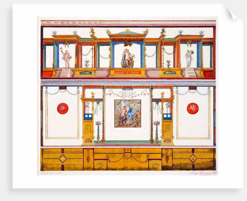 Wall decorations from the House of Aulus Vettius, Pompeii, c.36-39 AD by Luigi Bazzani