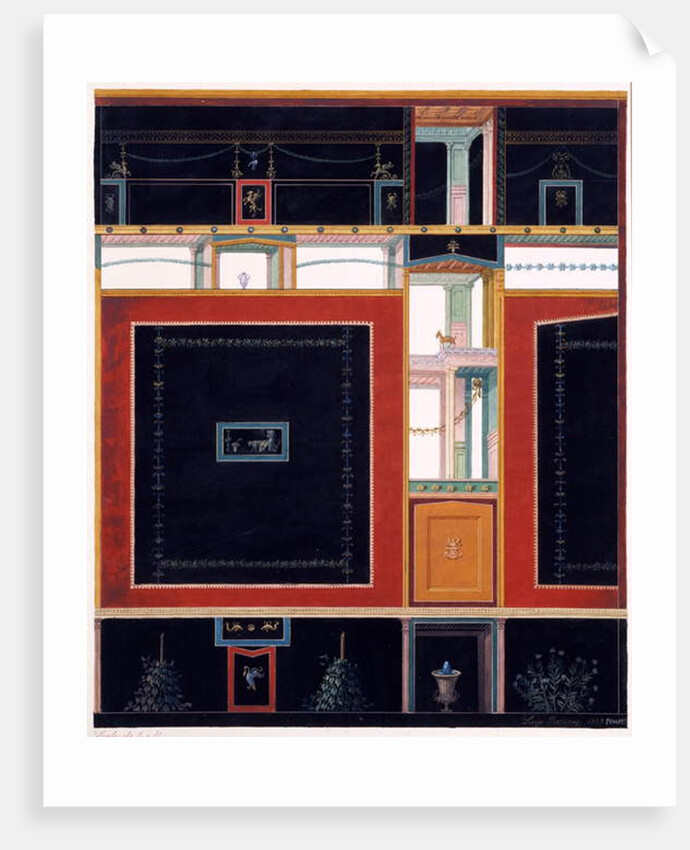 Wall decorations from the House of Aulus Vettius, Pompeii, c.36-39 AD, 1897 by Luigi Bazzani