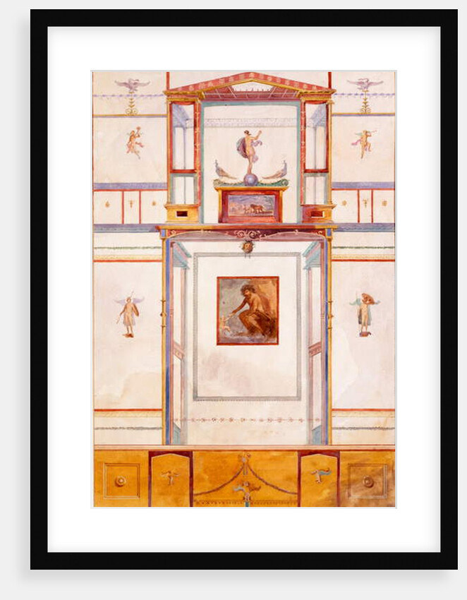 Diptychon with the Giant Polyphemus, wall decoration from the House of Dominus M Lucretius, Pompeii by Edouard Clerievanse