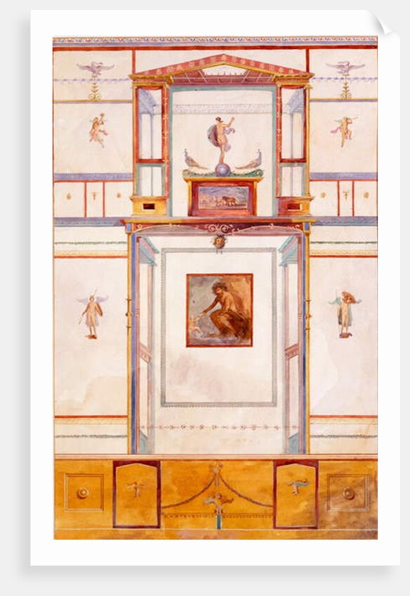 Diptychon with the Giant Polyphemus, wall decoration from the House of Dominus M Lucretius, Pompeii by Edouard Clerievanse