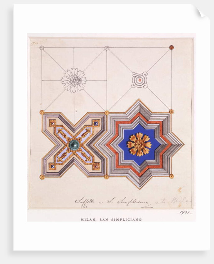 Ceiling decorations from San Simpliciano, Milan by Ludwig Gruner