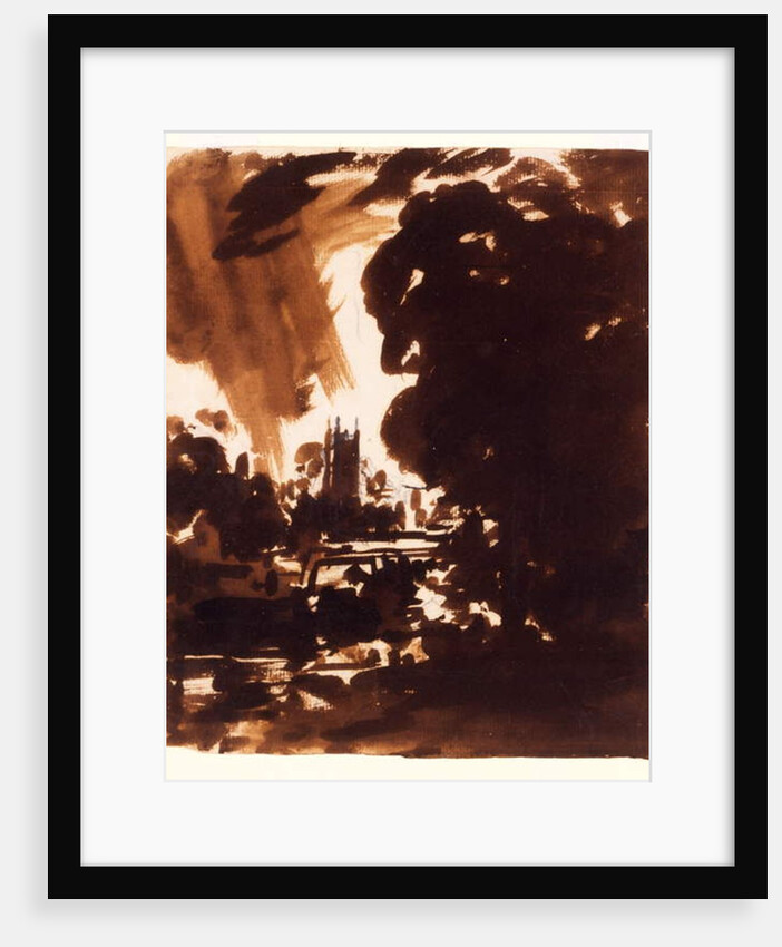 Trees and a stretch of water on the Stour by John Constable