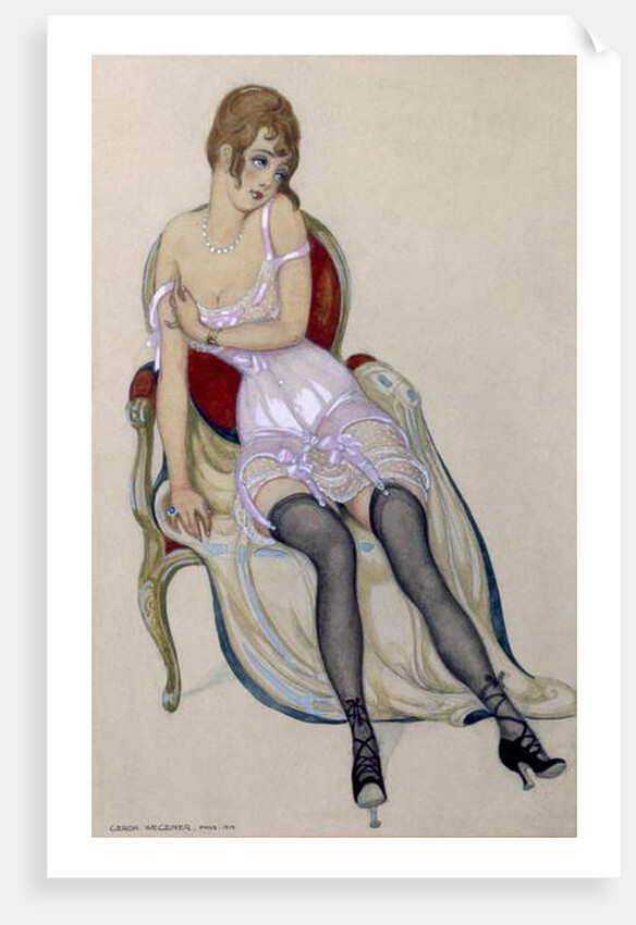 Lady in Underwear, 1917 by Gerda Marie Frederike Wegener