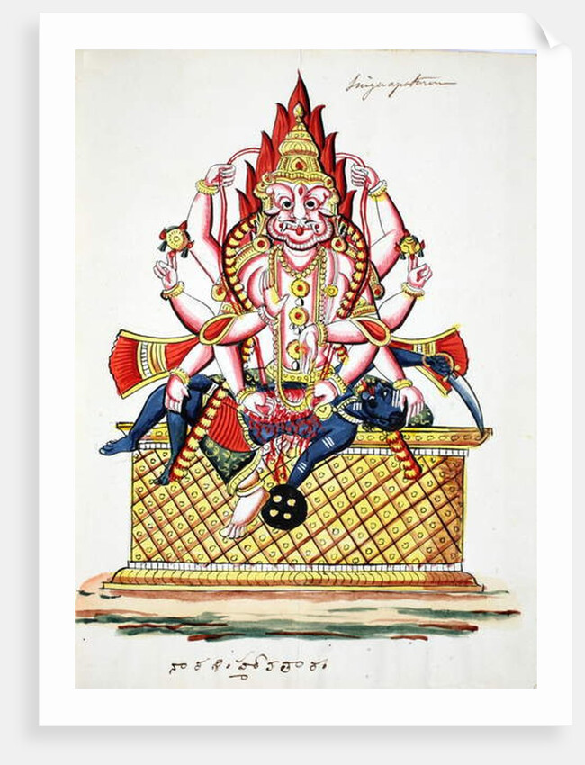 Narasimha, 4th avatar of Vishnu by Indian School