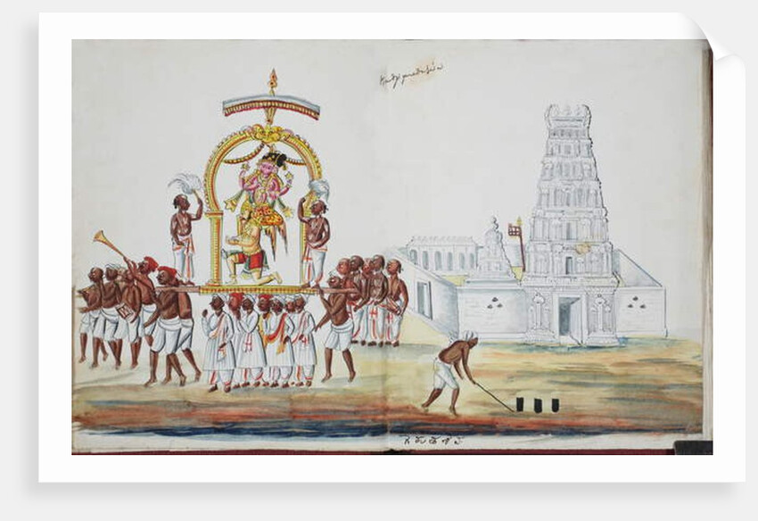 Ceremony with Saraswati being carried by Indian School