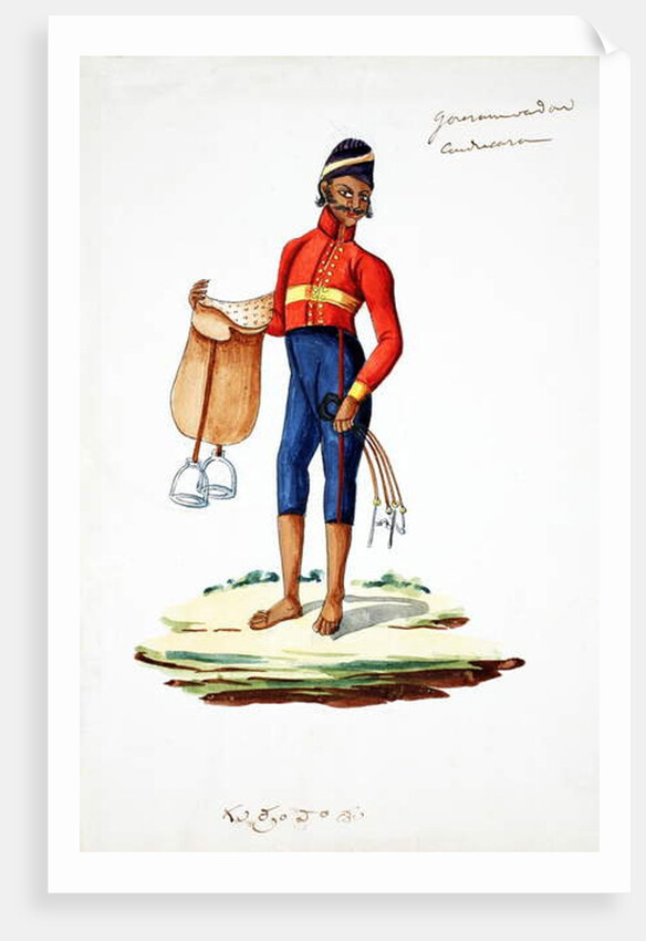 Man with saddle by Indian School