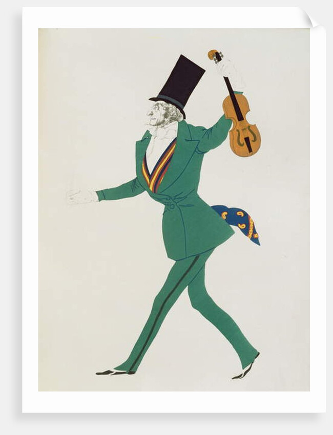 Costume design for Paganini in 'The Enchanted Night' by Gabriele d'Annunzio c.1923 by Leon Bakst