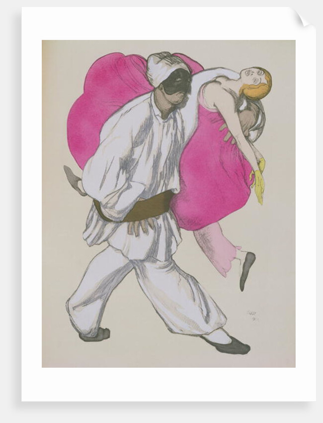 Costume Designs for Pamina and Monostatos in 'The Magic Flute' by Wolfgang Amadeus Mozart 1922 by Leon Bakst