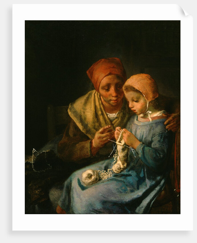 The Knitting Lesson, 1869 by Jean-Francois Millet