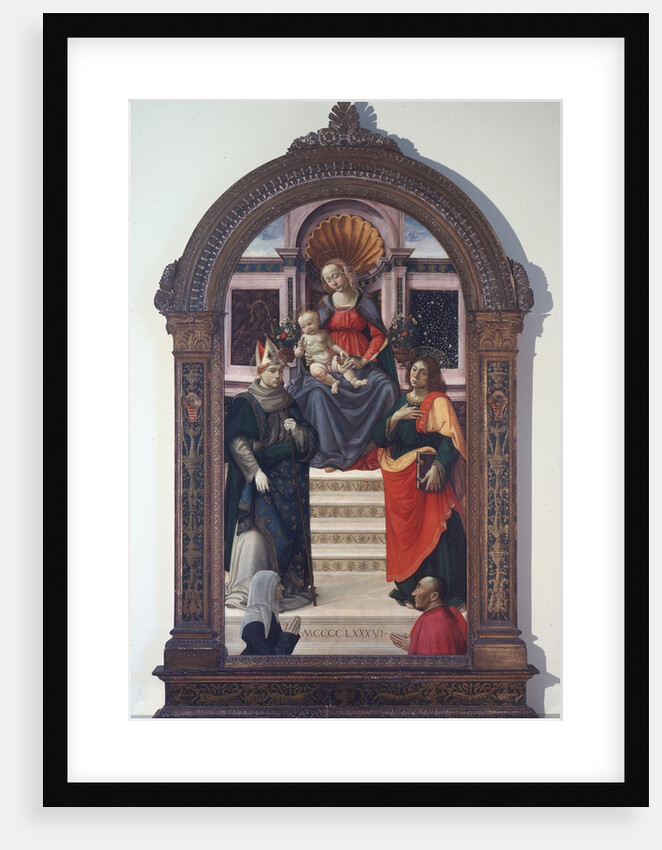 The Madonna and Child with St Louis of Toulouse, John the Evangelist, and Donors, 1486 by Davide Ghirlandaio