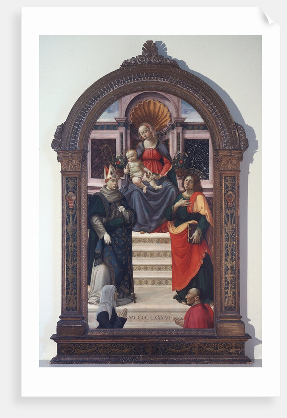 The Madonna and Child with St Louis of Toulouse, John the Evangelist, and Donors, 1486 by Davide Ghirlandaio