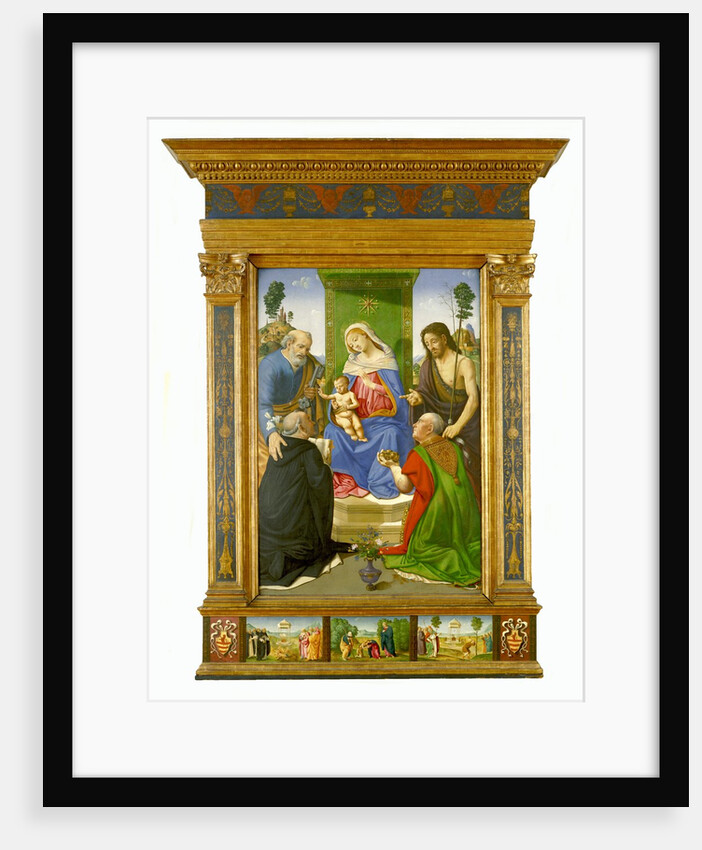 Madonna and Child Enthroned with Saints Peter, John the Baptist, Dominic and Nicholas of Bari, c.1481–85 by Piero di Cosimo