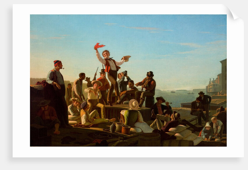 Jolly Flatboatmen in Port, 1857 by George Caleb Bingham