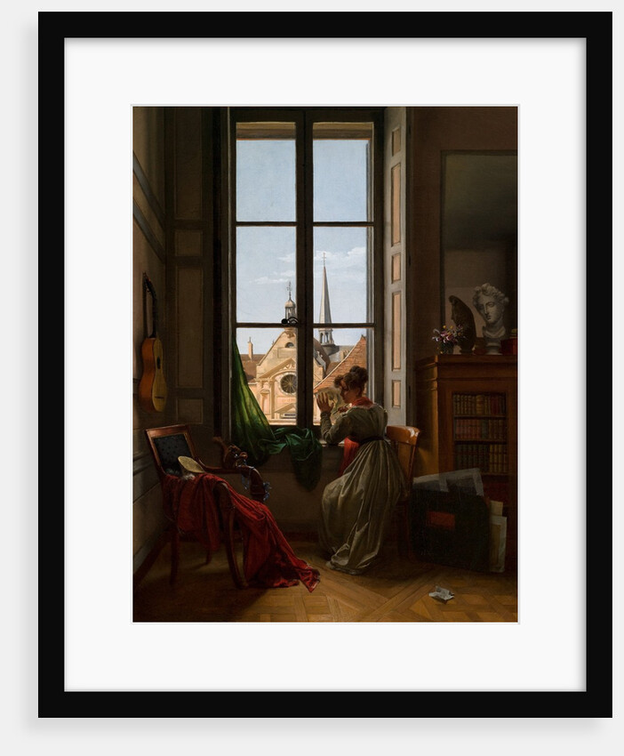 Interior with Young Woman Tracing a Flower, c.1820-22 by Louise Adeone Droelling