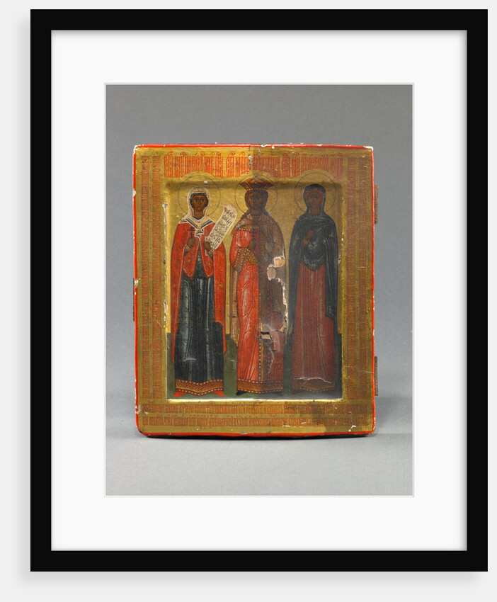 Menologion Icon with Sts. Paraskeve, Catherine, and Anastasia, late 17th century by Russian School