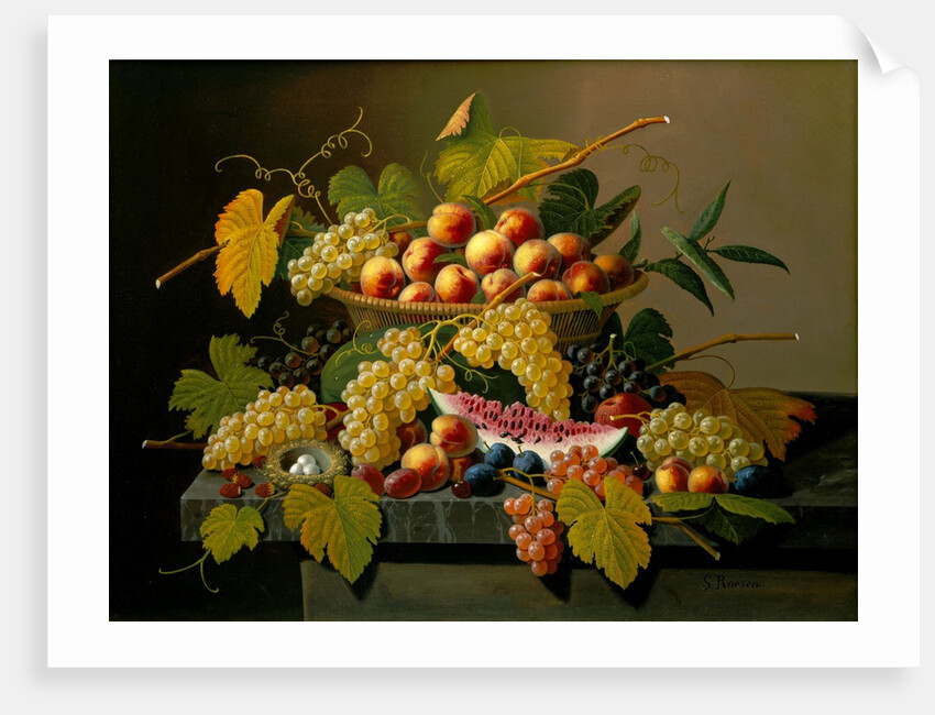 Still Life with a Basket of Fruit, 19th century by Severin Roesen