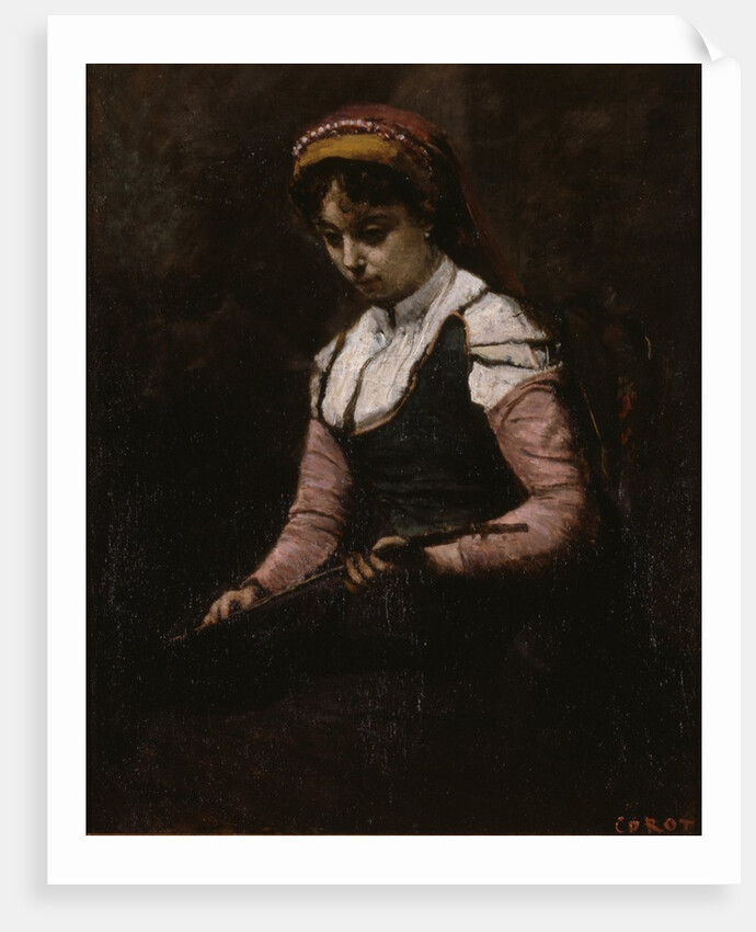 Girl with Mandolin, 1860-65 by Jean Baptiste Camille Corot