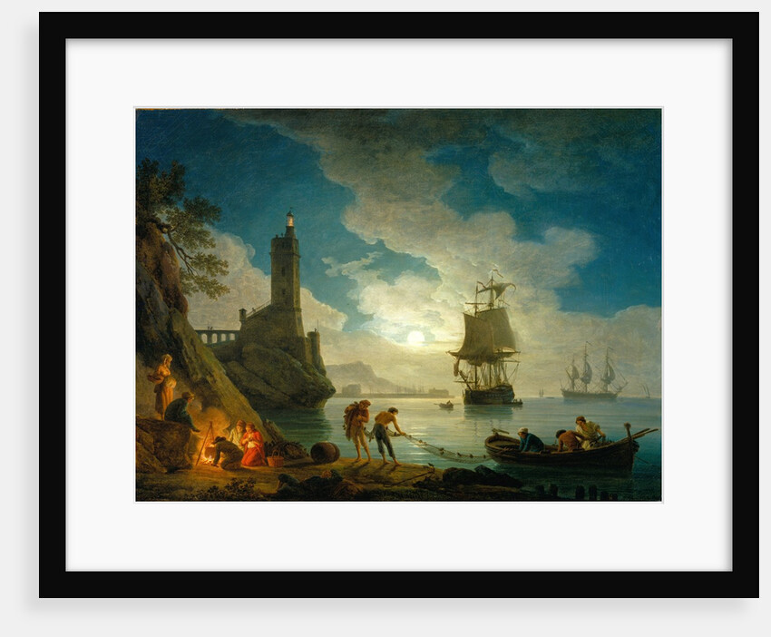 A Harbor in Moonlight, 1787 by Claude Joseph Vernet
