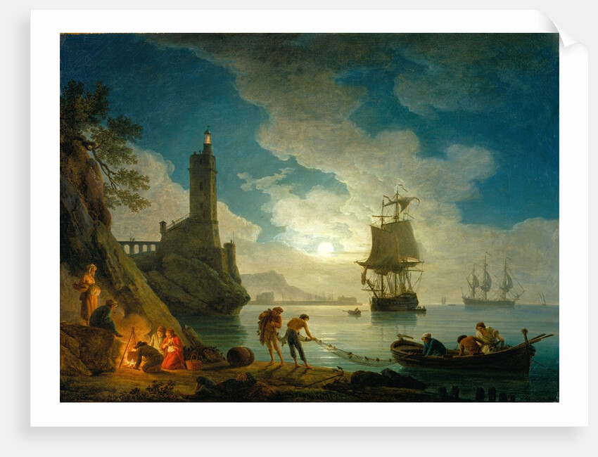 A Harbor in Moonlight, 1787 by Claude Joseph Vernet