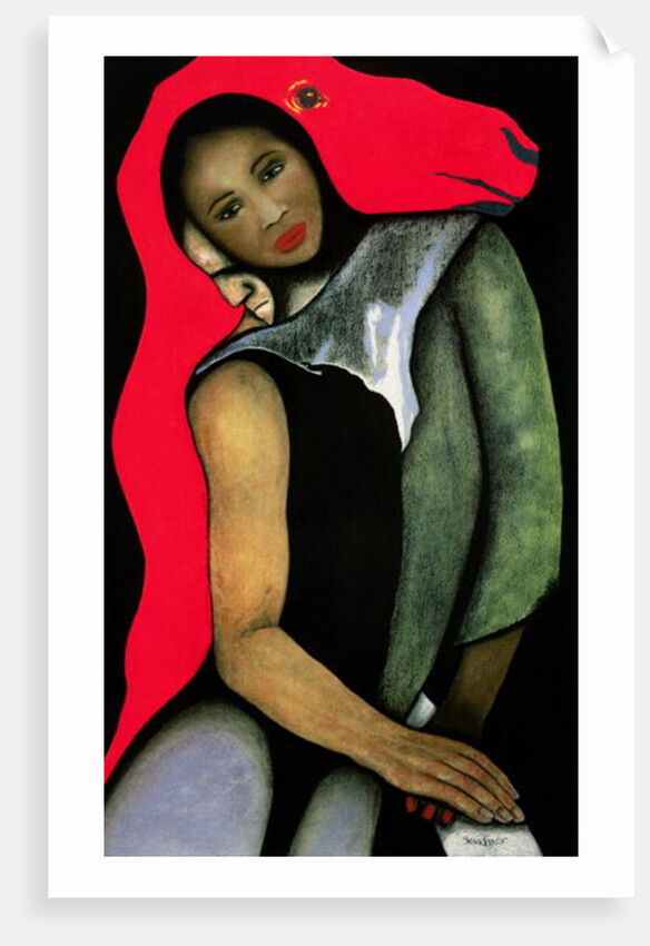 Man/Woman and a Red Horse, 1999 by Stevie Taylor