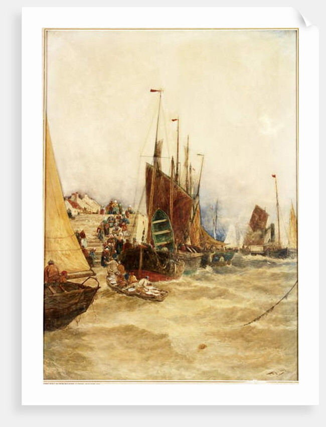 The First Boat in from Mackeral Fishing, Boulogue, 1889 by Thomas Bush Hardy