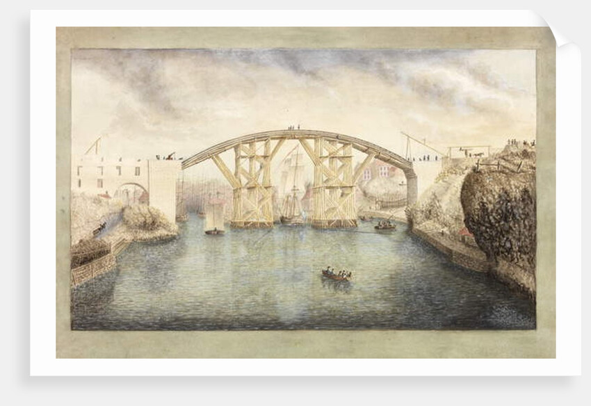 First Sunderland Bridge Under construction by Unknown artist