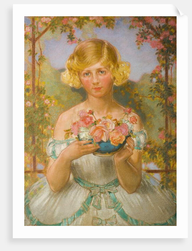 Jane with bowl of roses by William Shackleton